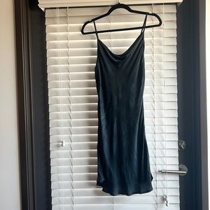 Olivaceous Silky Slip Dress Navy Tie Dye